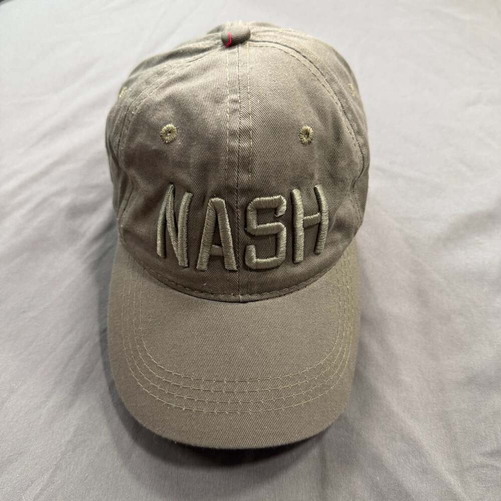 NASH Embroidered Olive Green Baseball Cap Hat
